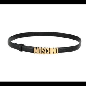 MOSCHINO Black Belt with GOLD moveable Letters.
